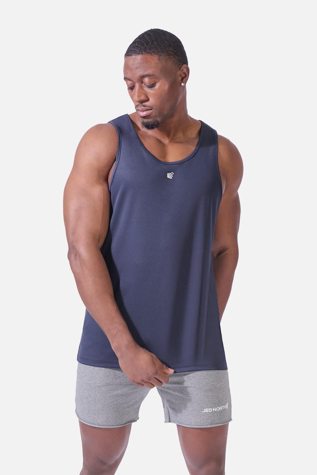 Alpha Microfiber Fast-Dry Gym Tank Top - Space Blue sold by Jed North