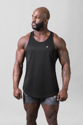 Fast-Dry Bodybuilding Workout Stringer - Black sold by Jed North