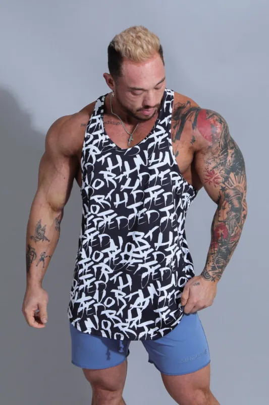 Graphic Muscle Stringer - Chaotic Black sold by Jed North