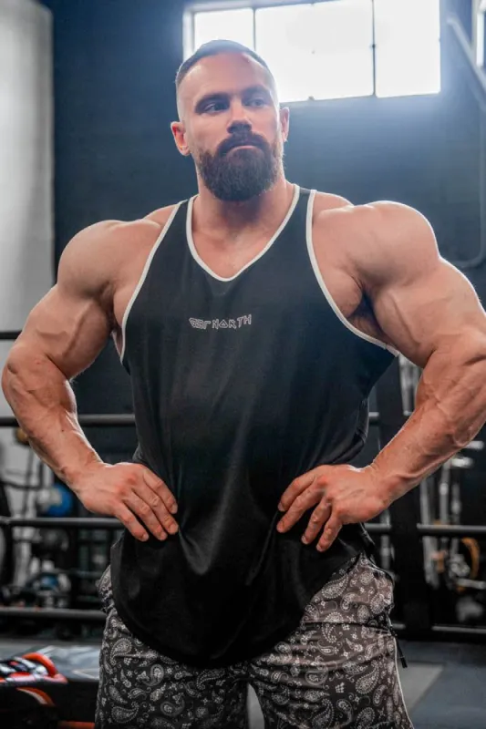 Fast-Dry Workout Stringer - Black & White sold by Jed North