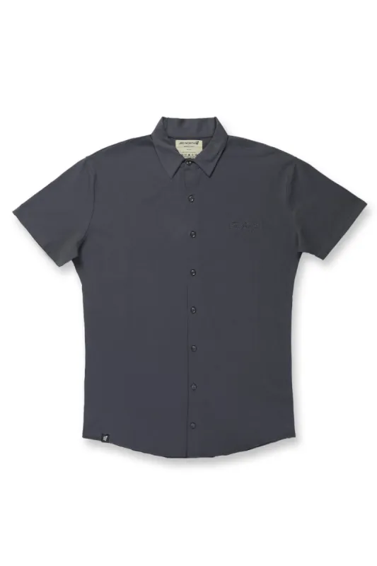 Button-up Muscle T-Shirt  - Dark Gray sold by Jed North