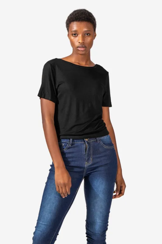 Daydream Over-The-Shoulder Top - Black sold by Jed North