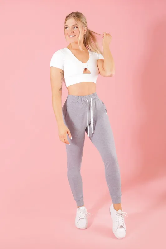 Twilight High Waisted Joggers - Gray sold by Jed North