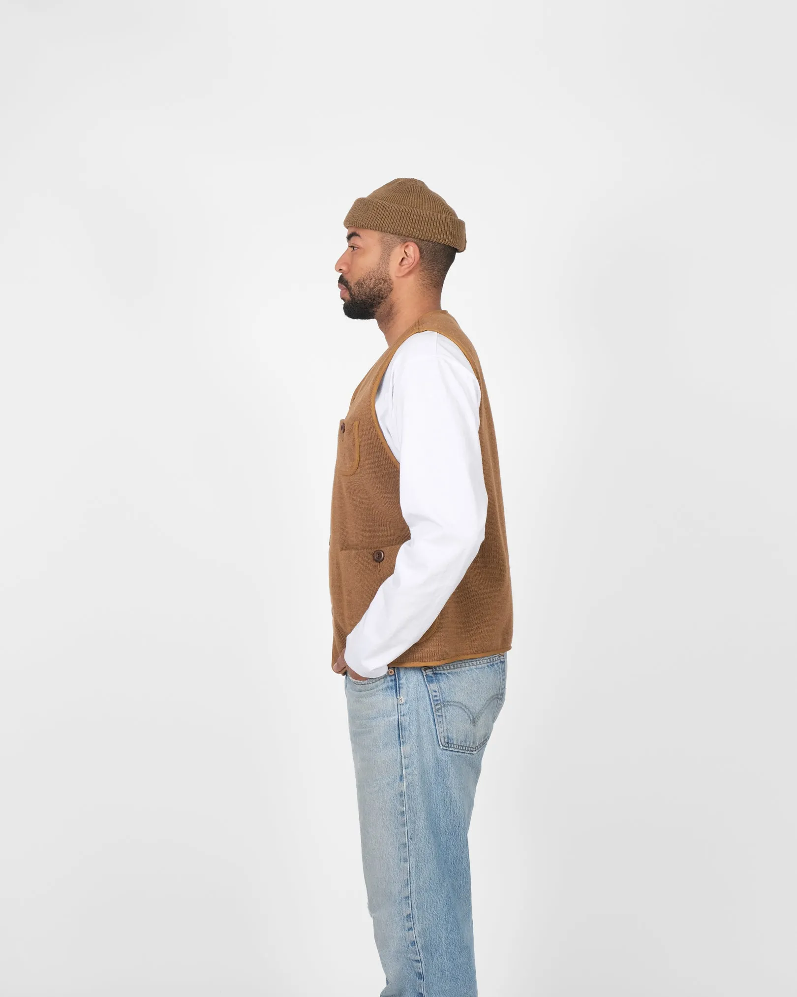 Knit Utility Vest - Dark Tan sold by Dehen 1920 product image thumbnail 5