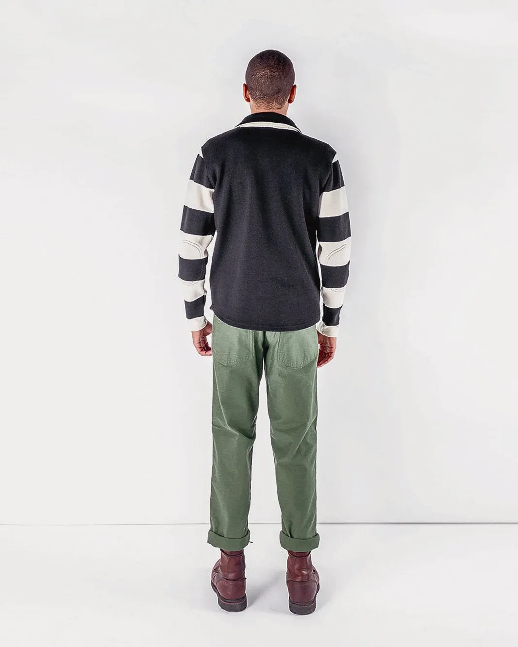 1/4 Zip Moto-Jersey - Black / Off White sold by Dehen 1920 product image thumbnail 5
