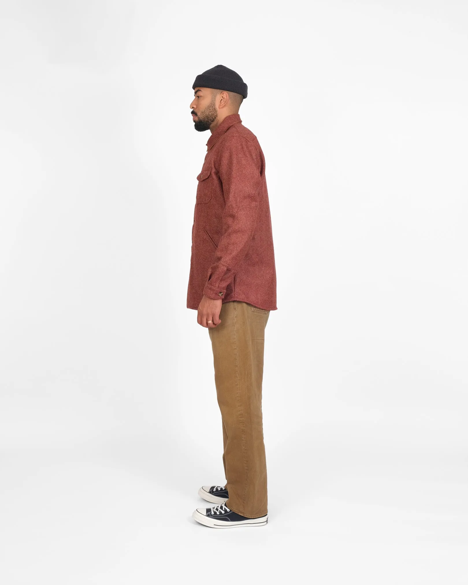 Crissman Overshirt - Brick Herringbone sold by Dehen 1920 product image thumbnail 4