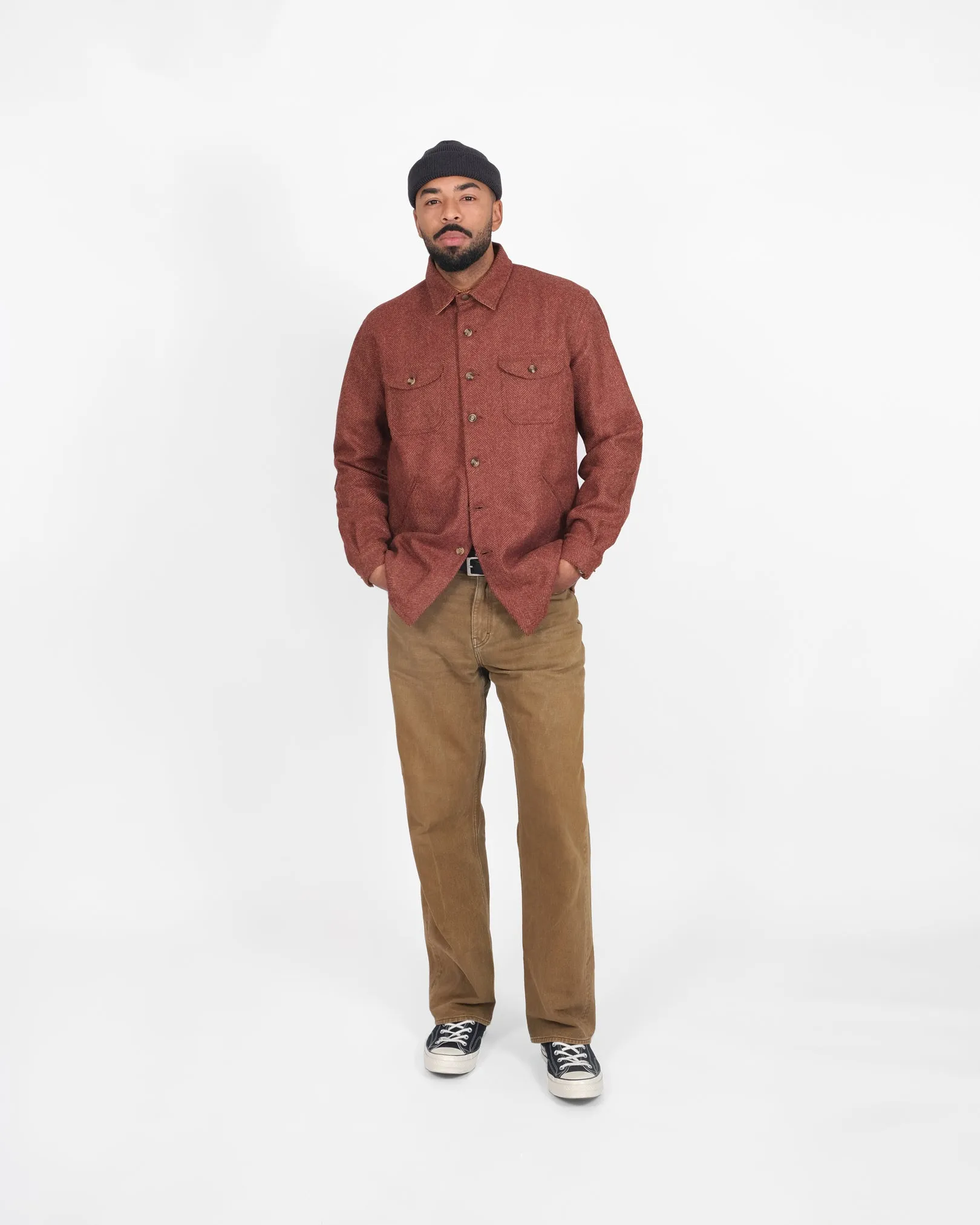 Crissman Overshirt - Brick Herringbone sold by Dehen 1920 product image thumbnail 2