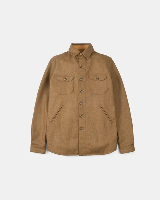 Crissman Overshirt - Dark Tan Mix sold by Dehen 1920