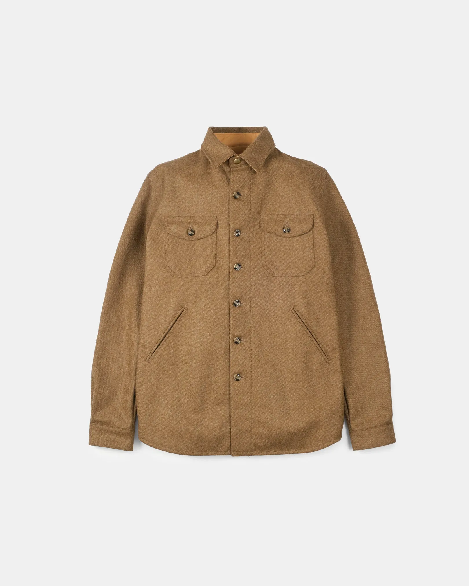 Crissman Overshirt - Dark Tan Mix sold by Dehen 1920