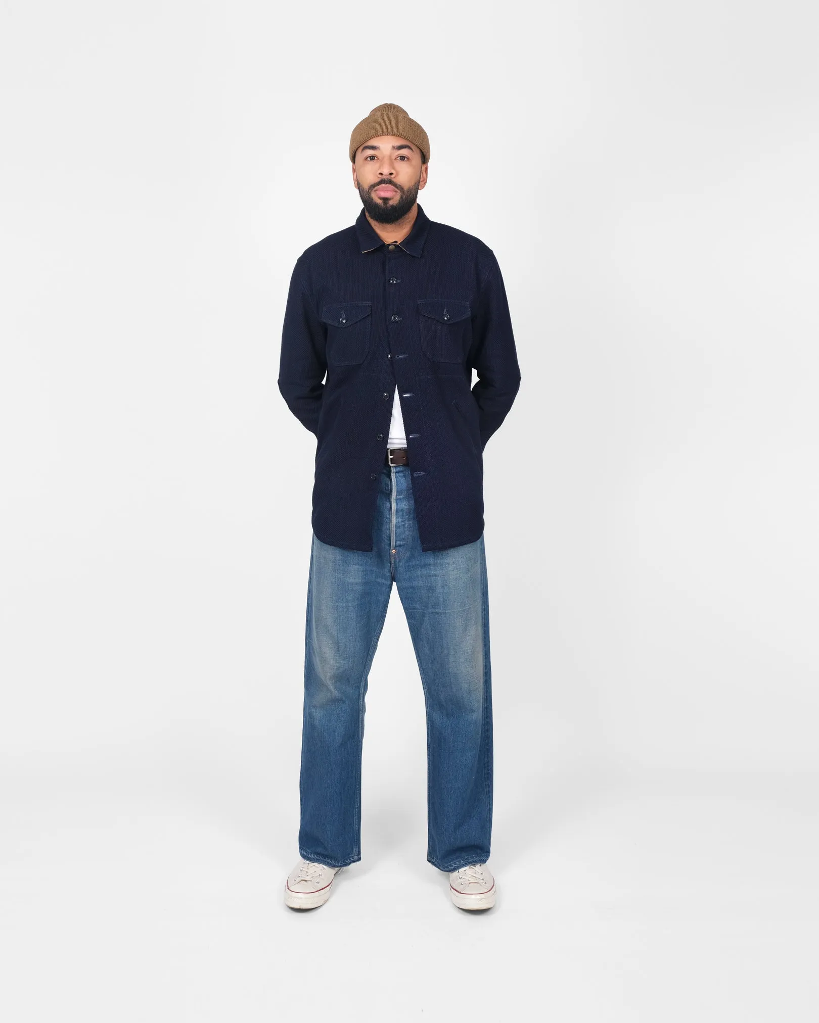 Crissman Overshirt - Indigo Sashiko sold by Dehen 1920 product image thumbnail 2