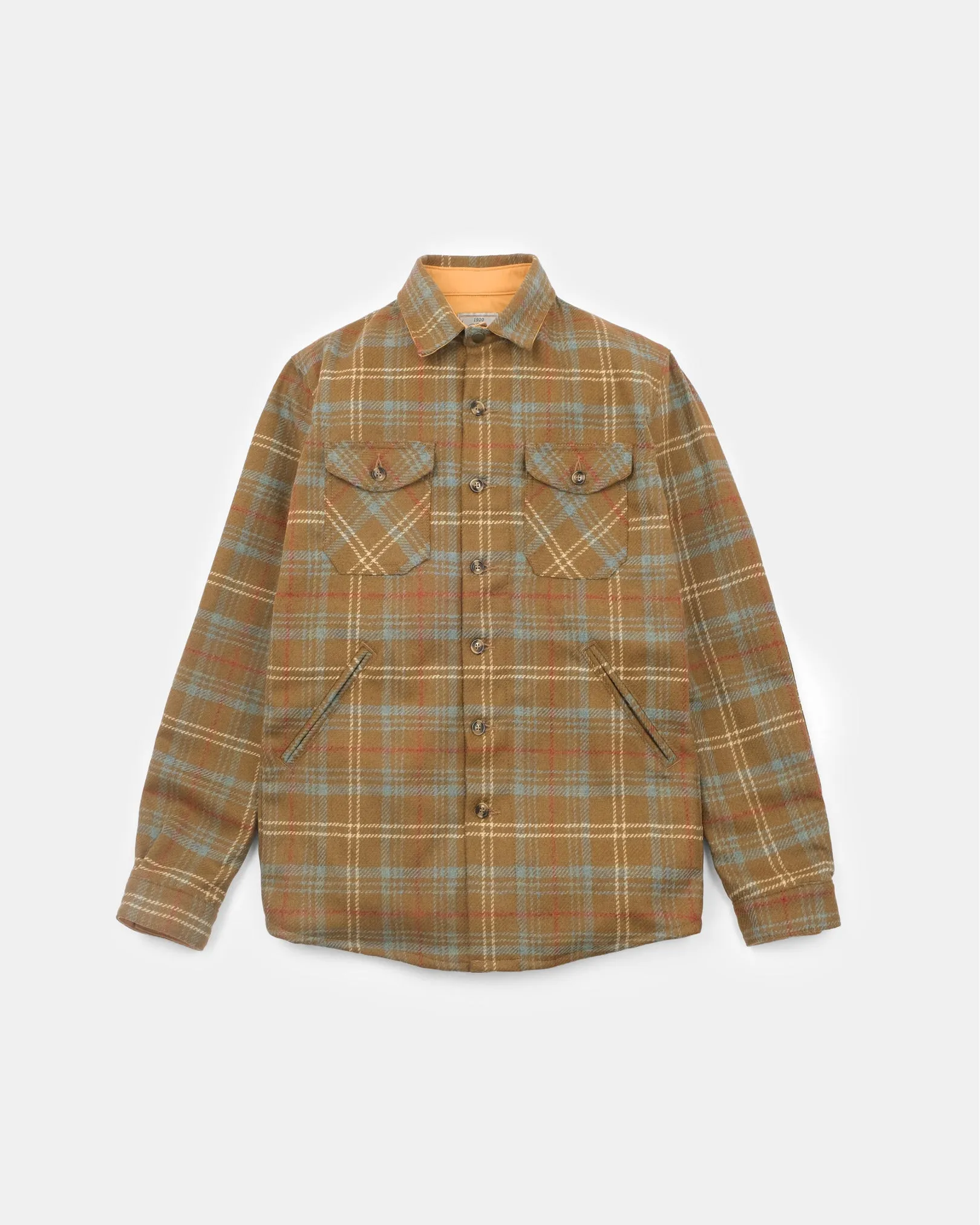 Crissman Overshirt - Tan Chisolm Plaid sold by Dehen 1920