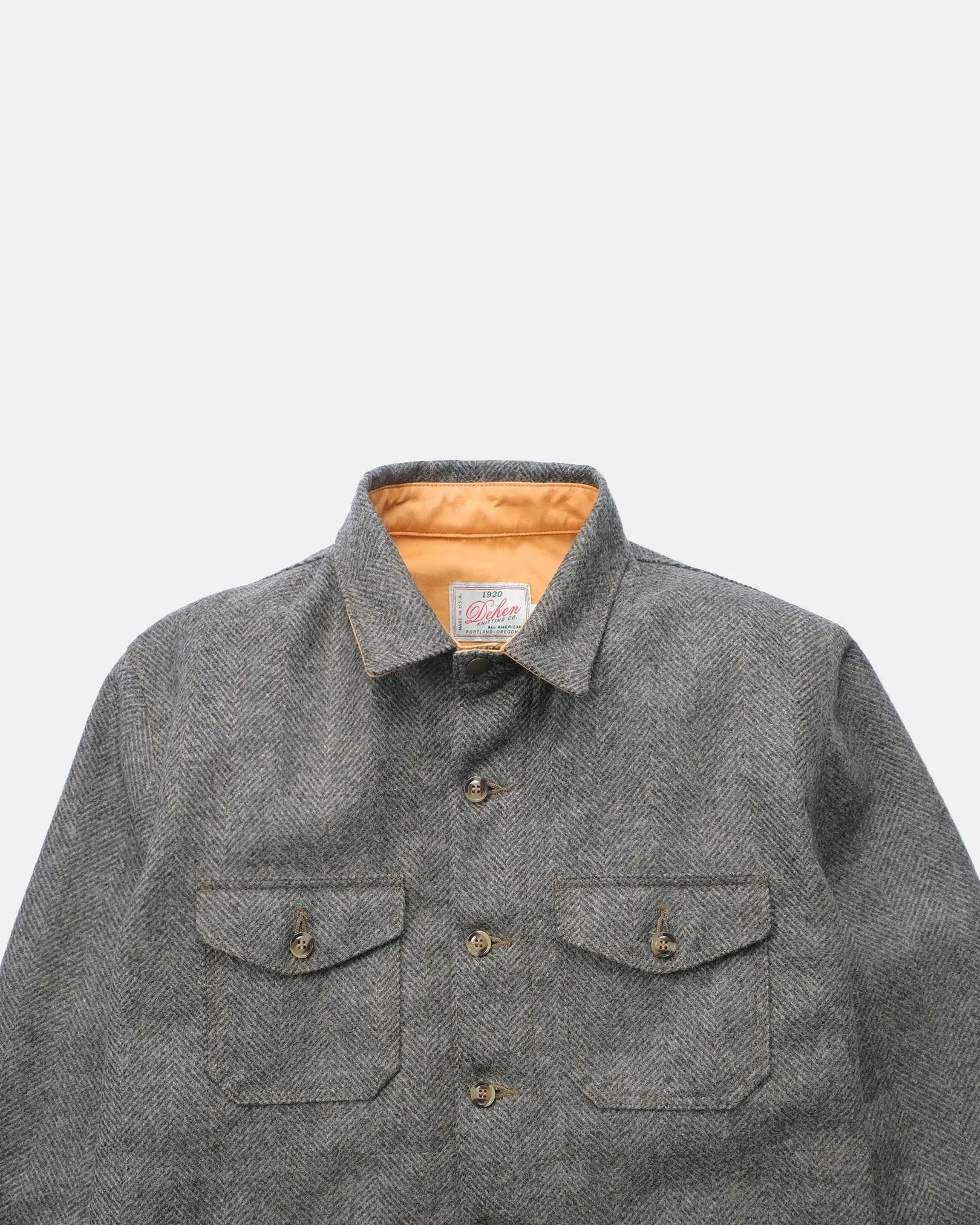 Crissman Overshirt - Warm Charcoal Herringbone sold by Dehen 1920 product image thumbnail 3