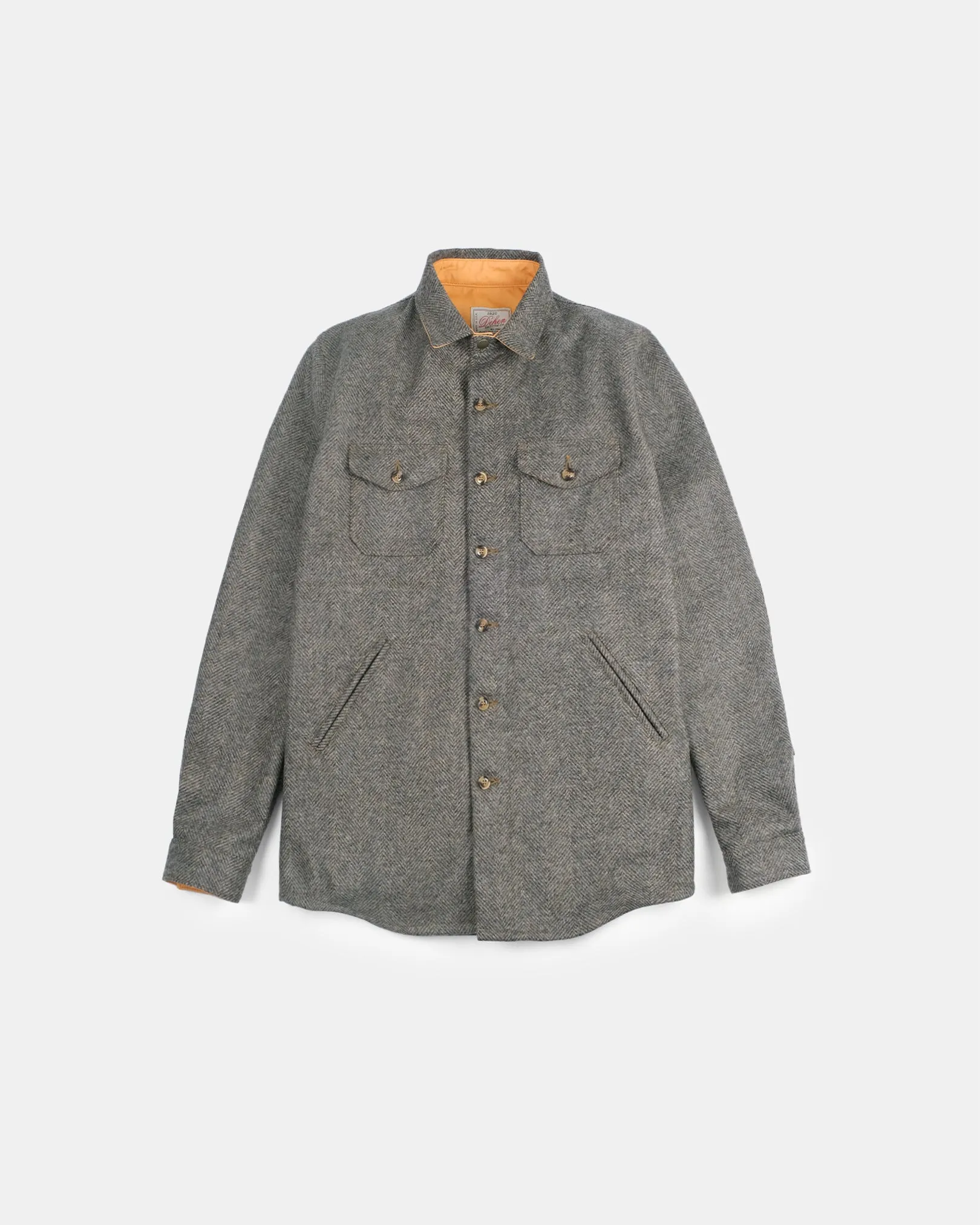Crissman Overshirt - Warm Charcoal Herringbone sold by Dehen 1920