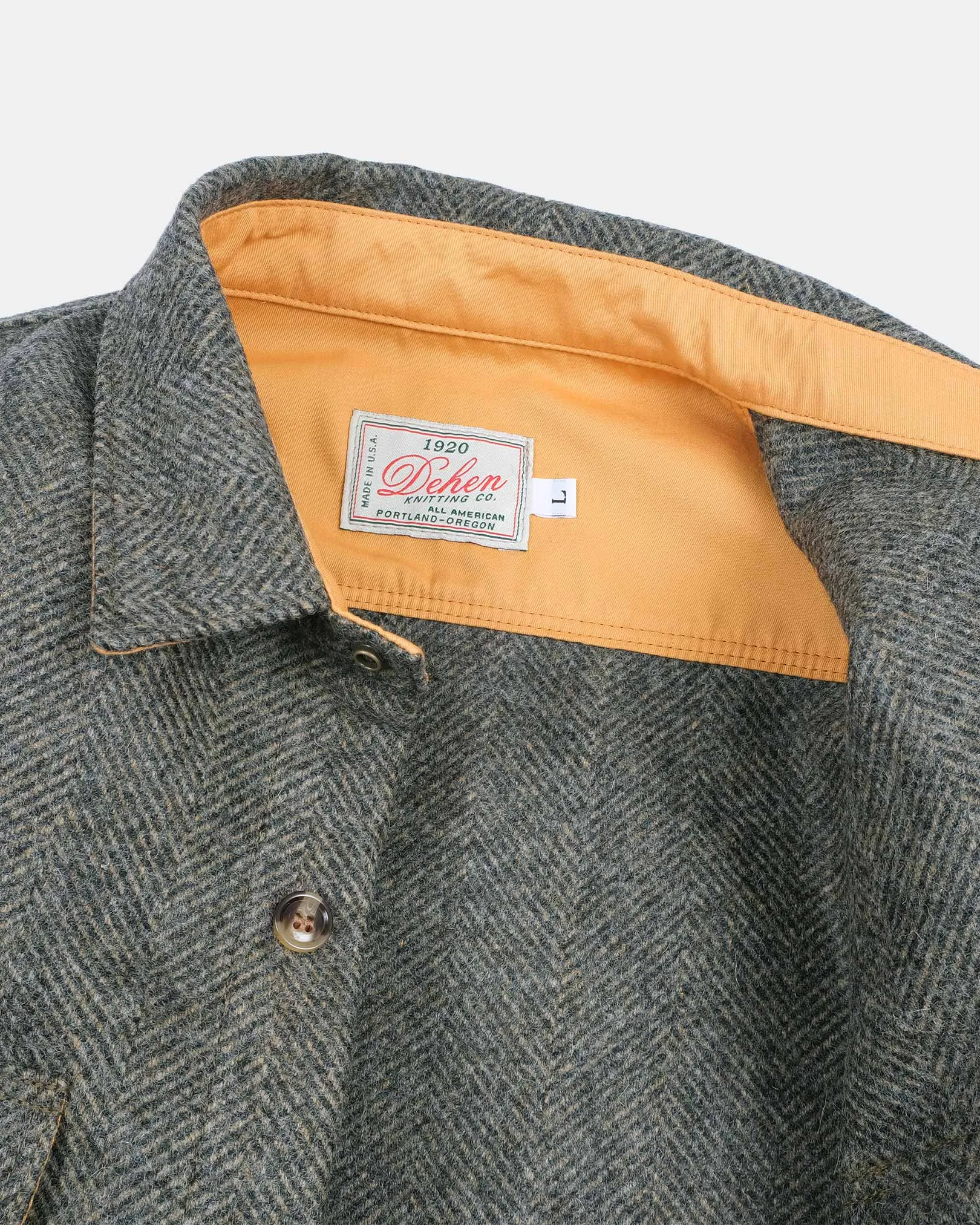 Crissman Overshirt - Warm Charcoal Herringbone sold by Dehen 1920 product image thumbnail 5