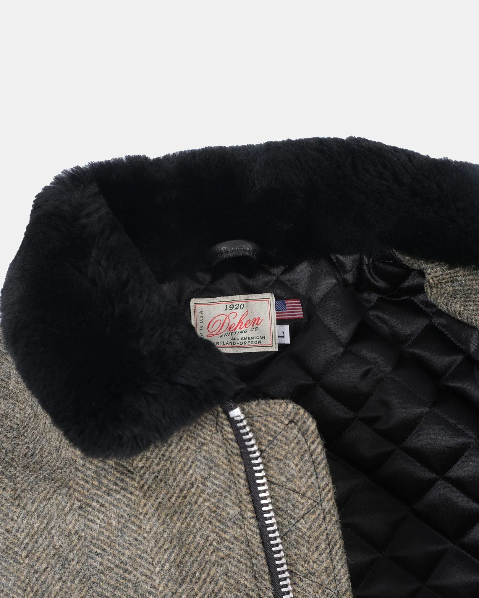 Flyer's Club Jacket - Warm Charcoal Herringbone sold by Dehen 1920 product image thumbnail 4