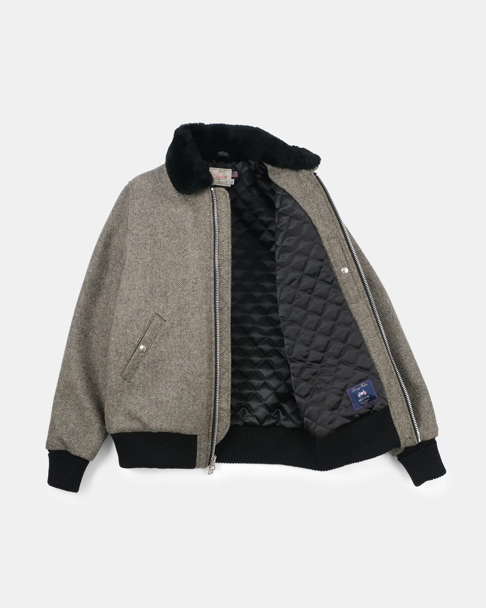 Flyer's Club Jacket - Warm Charcoal Herringbone sold by Dehen 1920 product image thumbnail 3