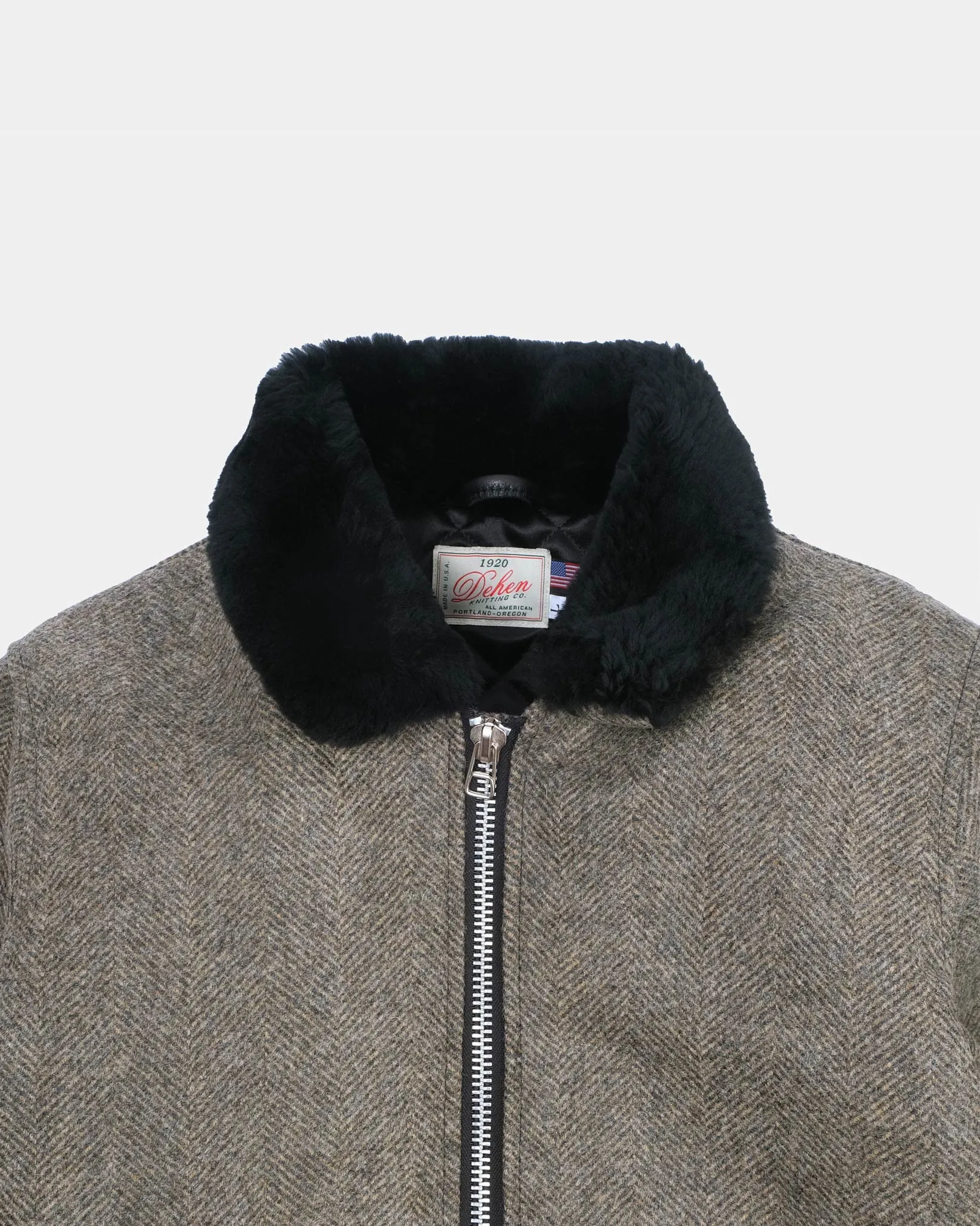 Flyer's Club Jacket - Warm Charcoal Herringbone sold by Dehen 1920 product image thumbnail 2