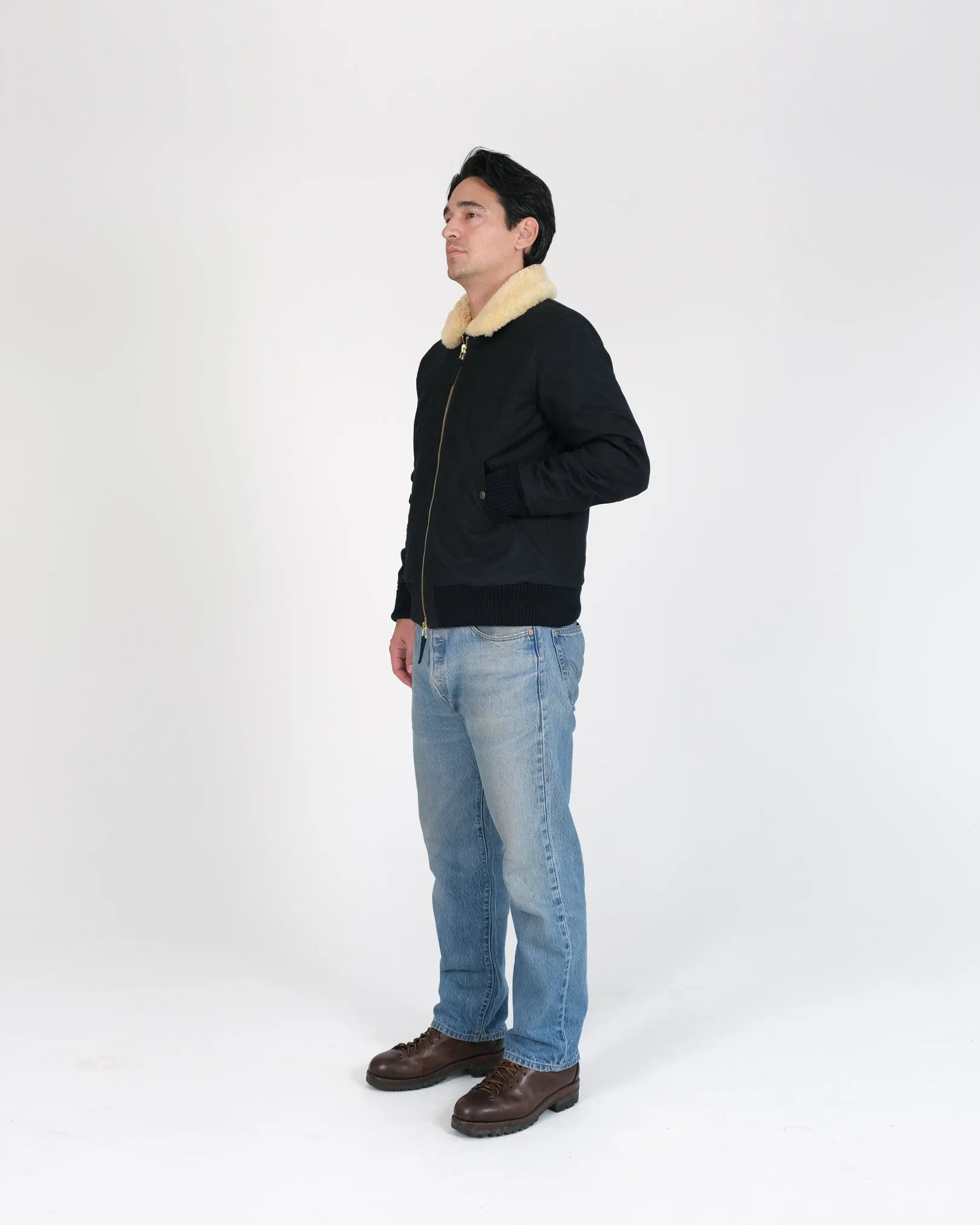 Flyer's Club Jacket - Waxed Canvas Black / Gold sold by Dehen 1920 product image thumbnail 4