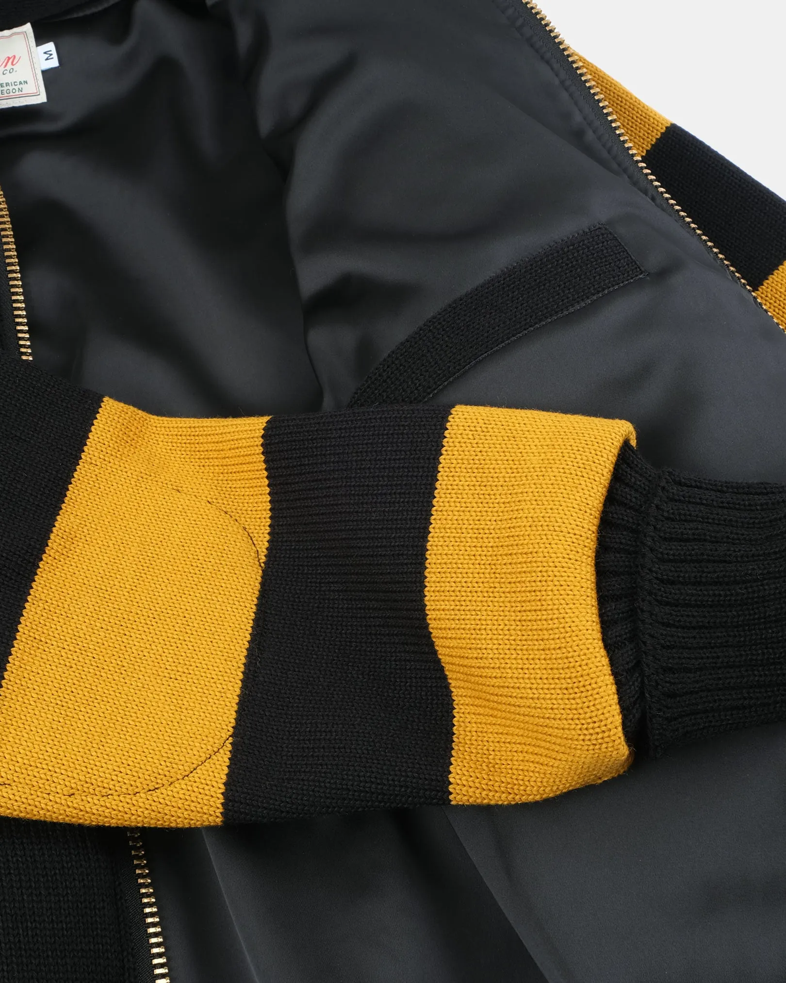 Full-Throttle Striped Moto-Hoodie - Black / Old Gold sold by Dehen 1920 product image thumbnail 4