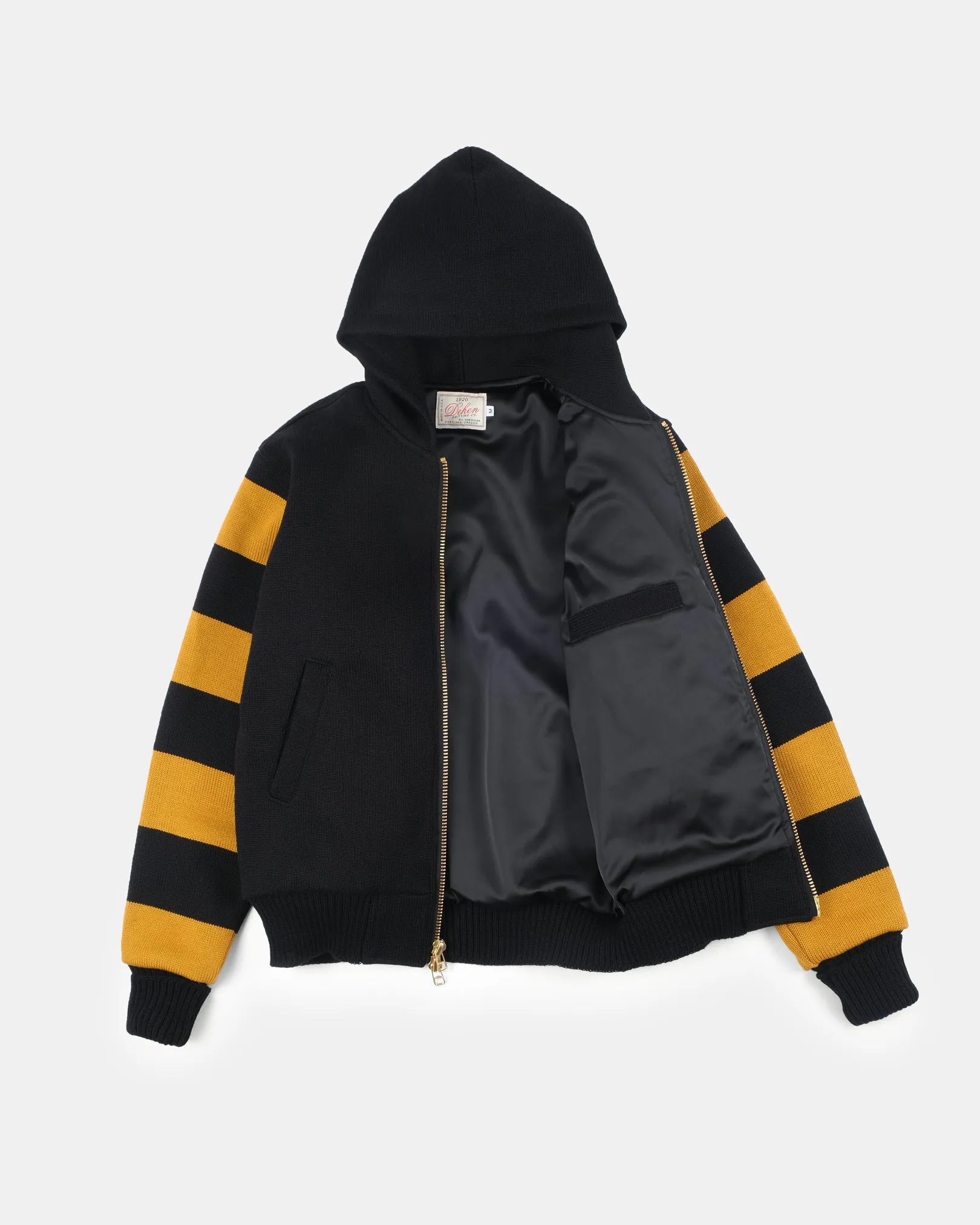 Full-Throttle Striped Moto-Hoodie - Black / Old Gold sold by Dehen 1920 product image thumbnail 2