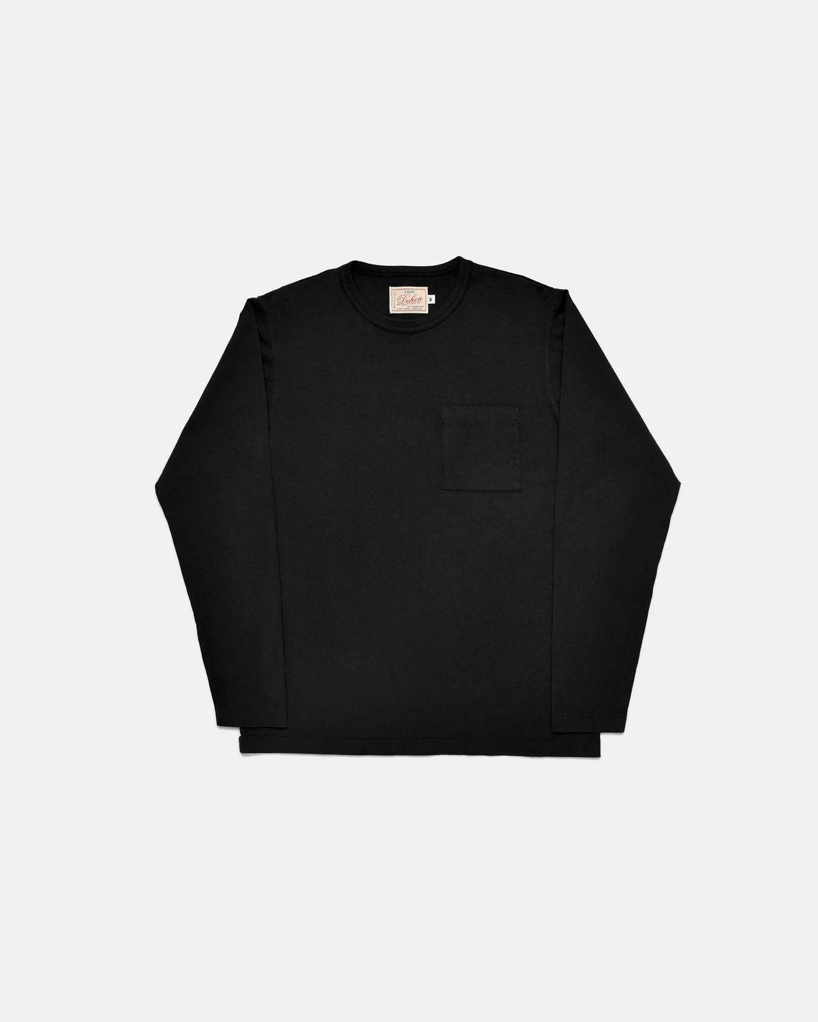 Heavy Duty Long Sleeve Tee - Single Pocket - Black sold by Dehen 1920