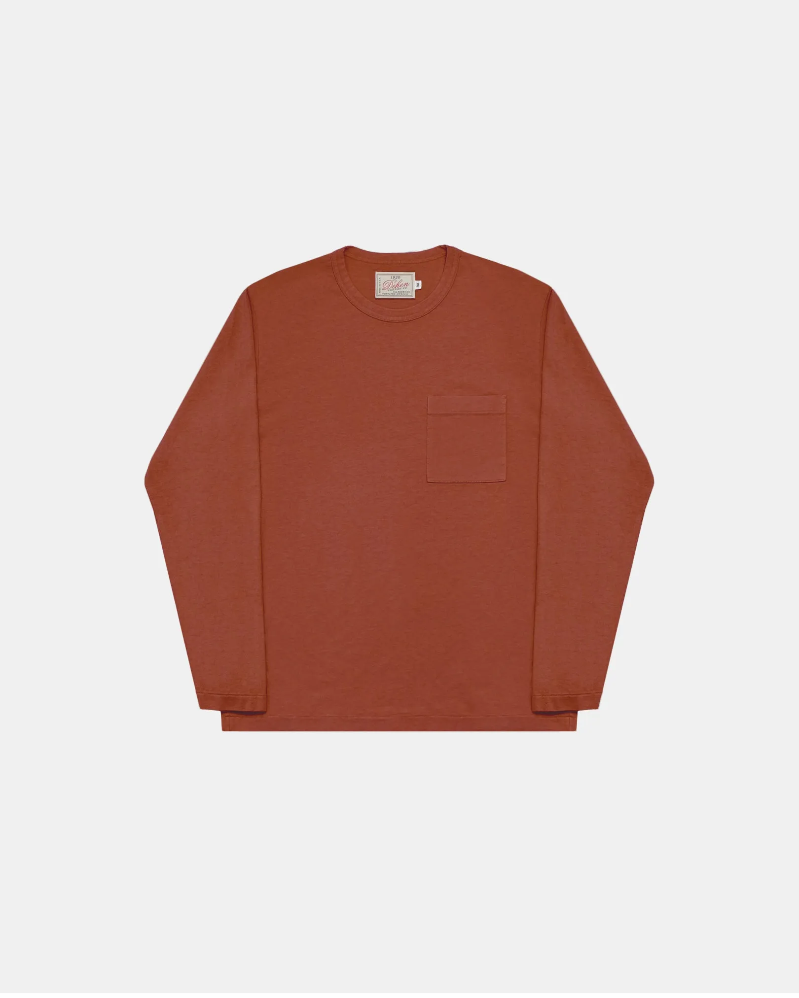 Heavy Duty Long Sleeve Tee - Single Pocket - Burnt Orange sold by Dehen 1920