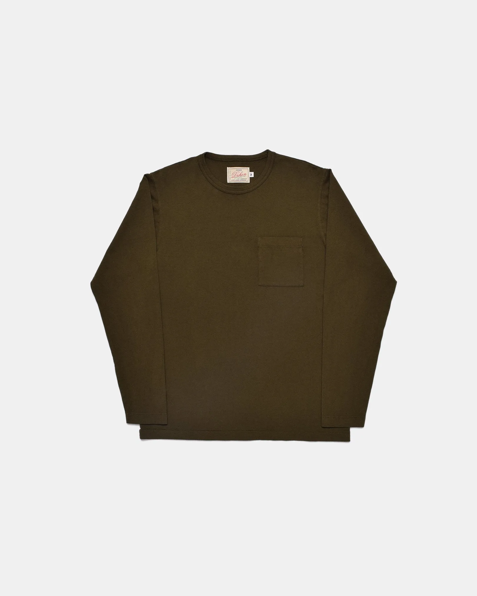 Heavy Duty Long Sleeve Tee - Single Pocket - Loden sold by Dehen 1920