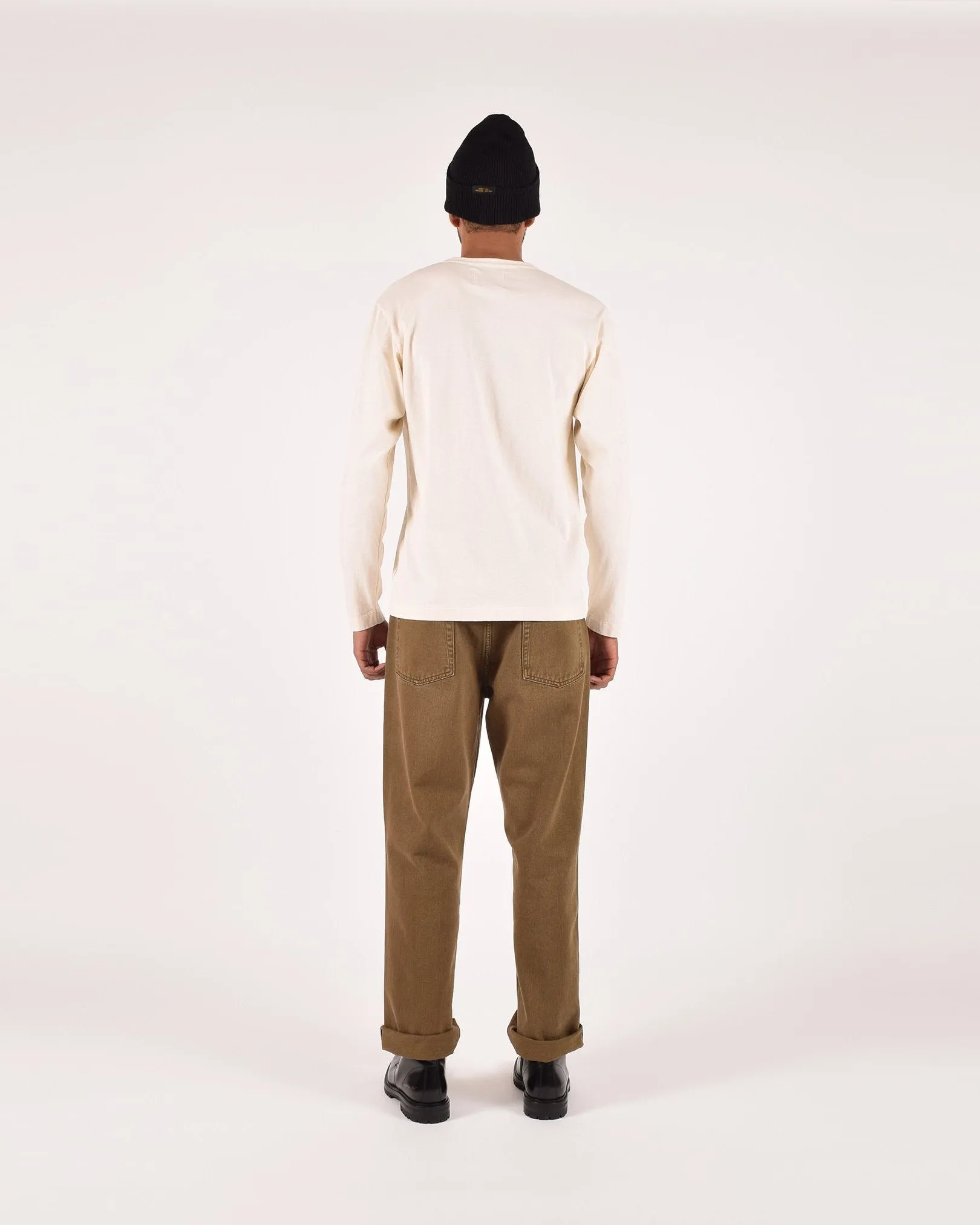 Heavy Duty Long Sleeve Tee - Single Pocket - Natural sold by Dehen 1920 product image thumbnail 5