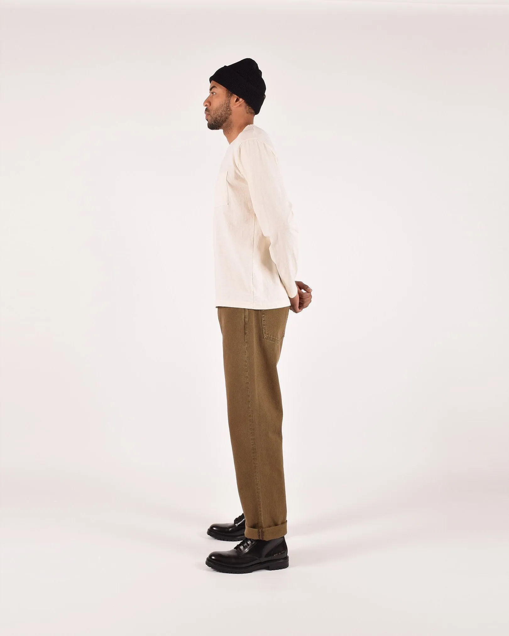 Heavy Duty Long Sleeve Tee - Single Pocket - Natural sold by Dehen 1920 product image thumbnail 3