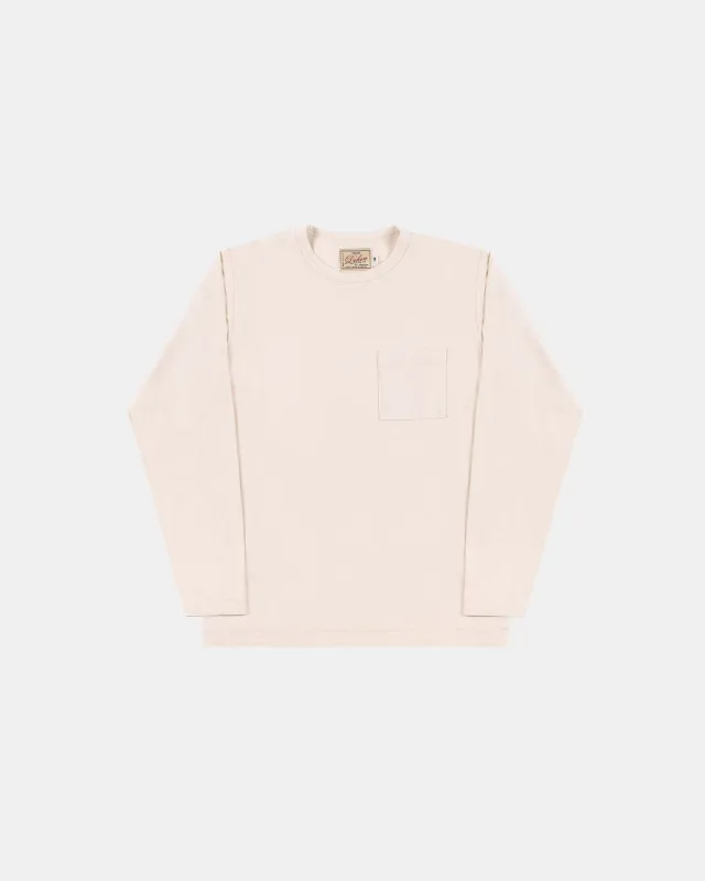 Heavy Duty Long Sleeve Tee - Single Pocket - Natural made by Dehen 1920