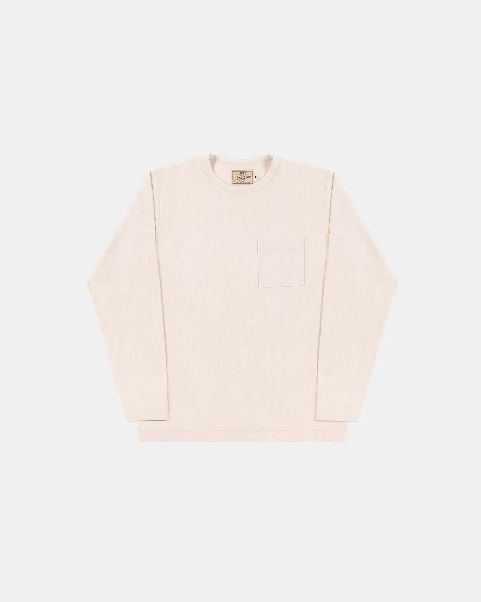 Heavy Duty Long Sleeve Tee - Single Pocket - Natural sold by Dehen 1920