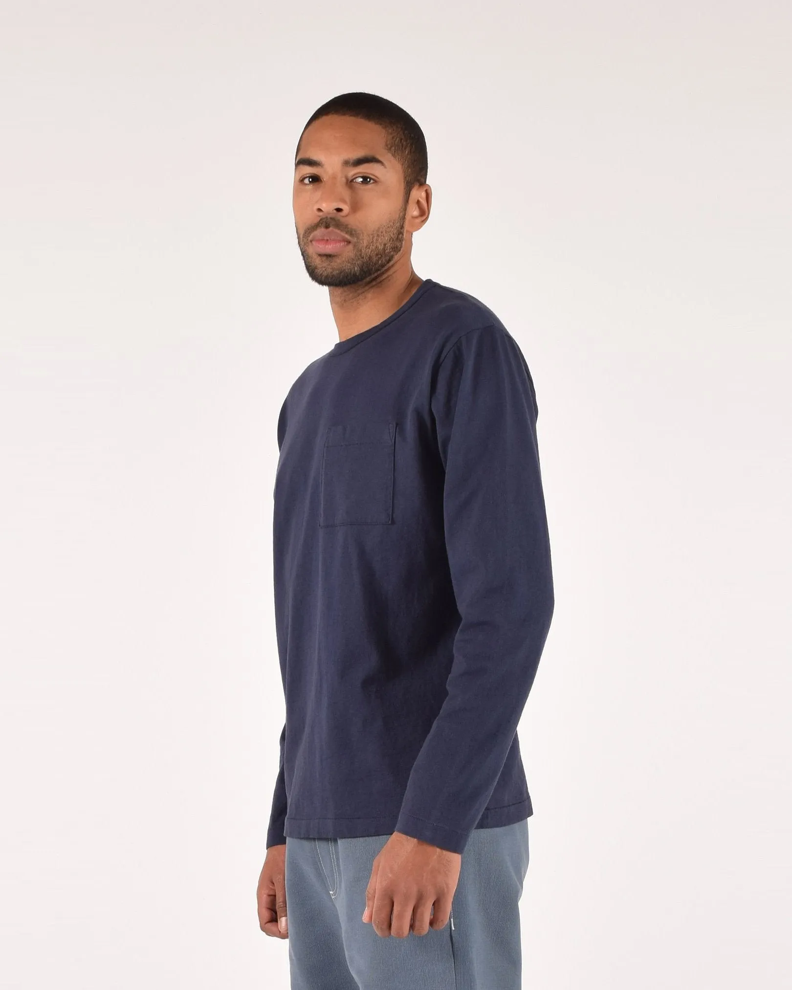 Heavy Duty Long Sleeve Tee - Single Pocket - Navy sold by Dehen 1920 product image thumbnail 5