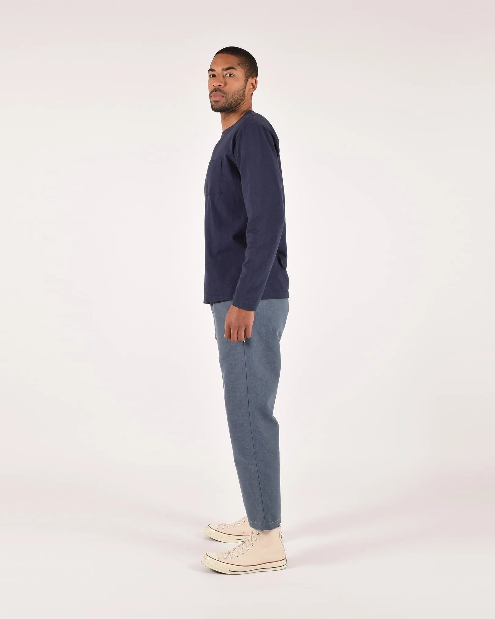 Heavy Duty Long Sleeve Tee - Single Pocket - Navy sold by Dehen 1920 product image thumbnail 3