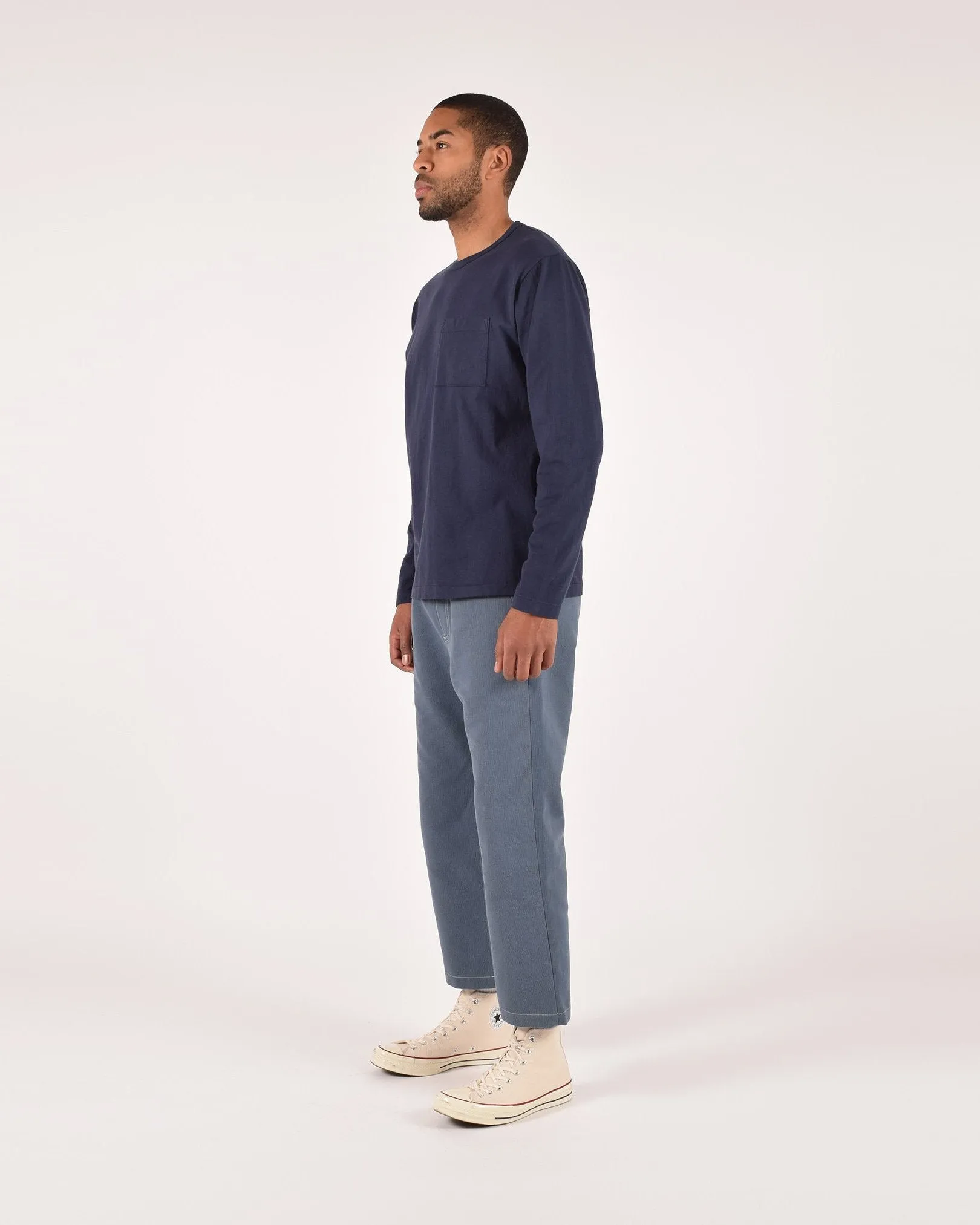 Heavy Duty Long Sleeve Tee - Single Pocket - Navy sold by Dehen 1920 product image thumbnail 4