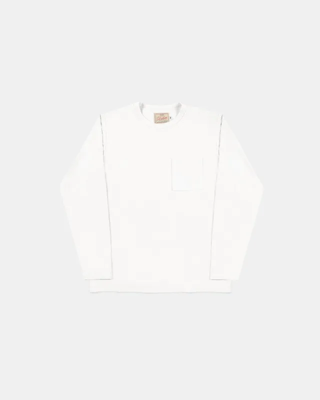 Heavy Duty Long Sleeve Tee - Single Pocket - White sold by Dehen 1920