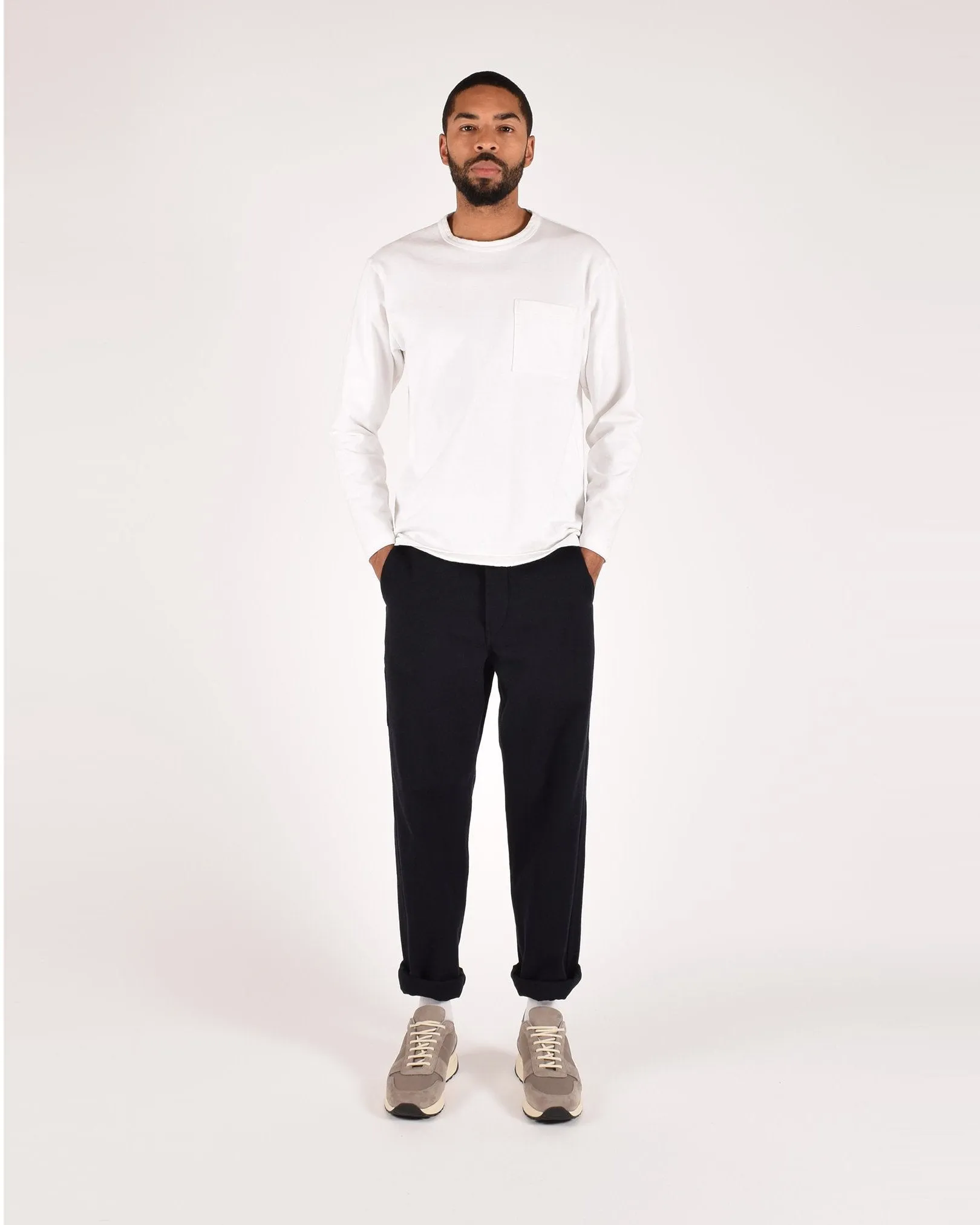 Heavy Duty Long Sleeve Tee - Single Pocket - White sold by Dehen 1920 product image thumbnail 2