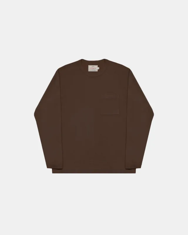 Heavy Duty Long Sleeve Tee - Single Pocket - Brown sold by Dehen 1920