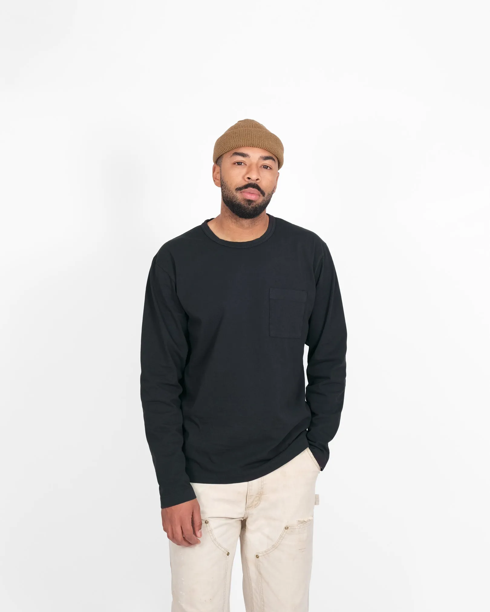 Heavy Duty Long Sleeve Tee - Single Pocket -Dark Charcoal sold by Dehen 1920 product image thumbnail 3
