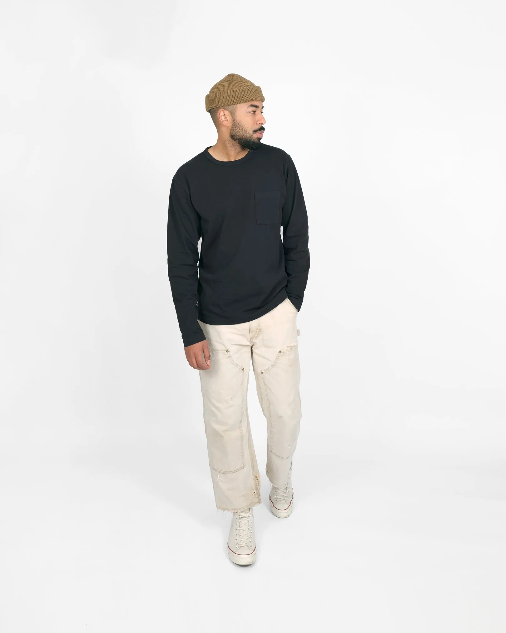 Heavy Duty Long Sleeve Tee - Single Pocket -Dark Charcoal sold by Dehen 1920 product image thumbnail 2