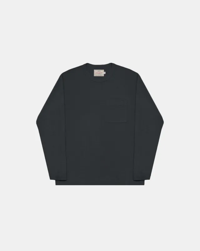 Heavy Duty Long Sleeve Tee - Single Pocket -Dark Charcoal sold by Dehen 1920