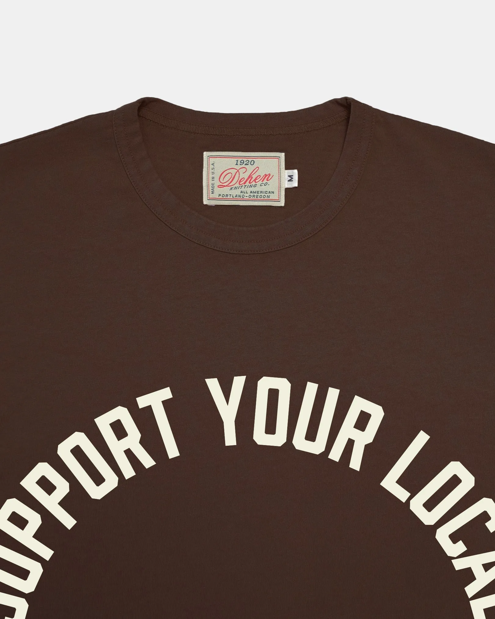 Heavy Duty Tee - "Support Your Local Knitting CO" - Brown sold by Dehen 1920 product image thumbnail 2
