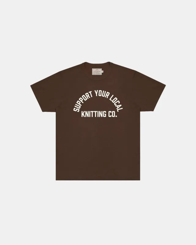 Heavy Duty Tee - "Support Your Local Knitting CO" - Brown sold by Dehen 1920