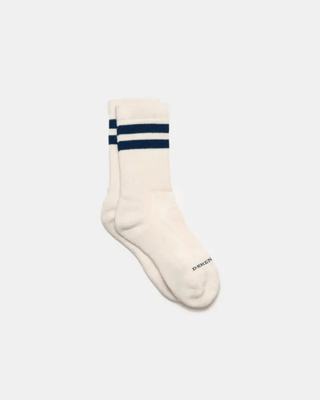 Heavy Duty Wool Socks -  Off White Navy sold by Dehen 1920