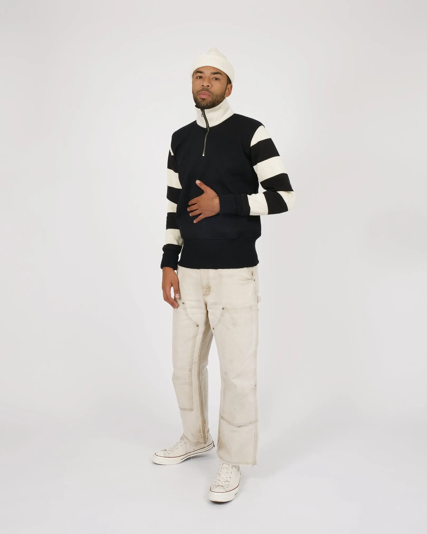 Motorcycle Sweater - Black / Off White sold by Dehen 1920 product image thumbnail 5