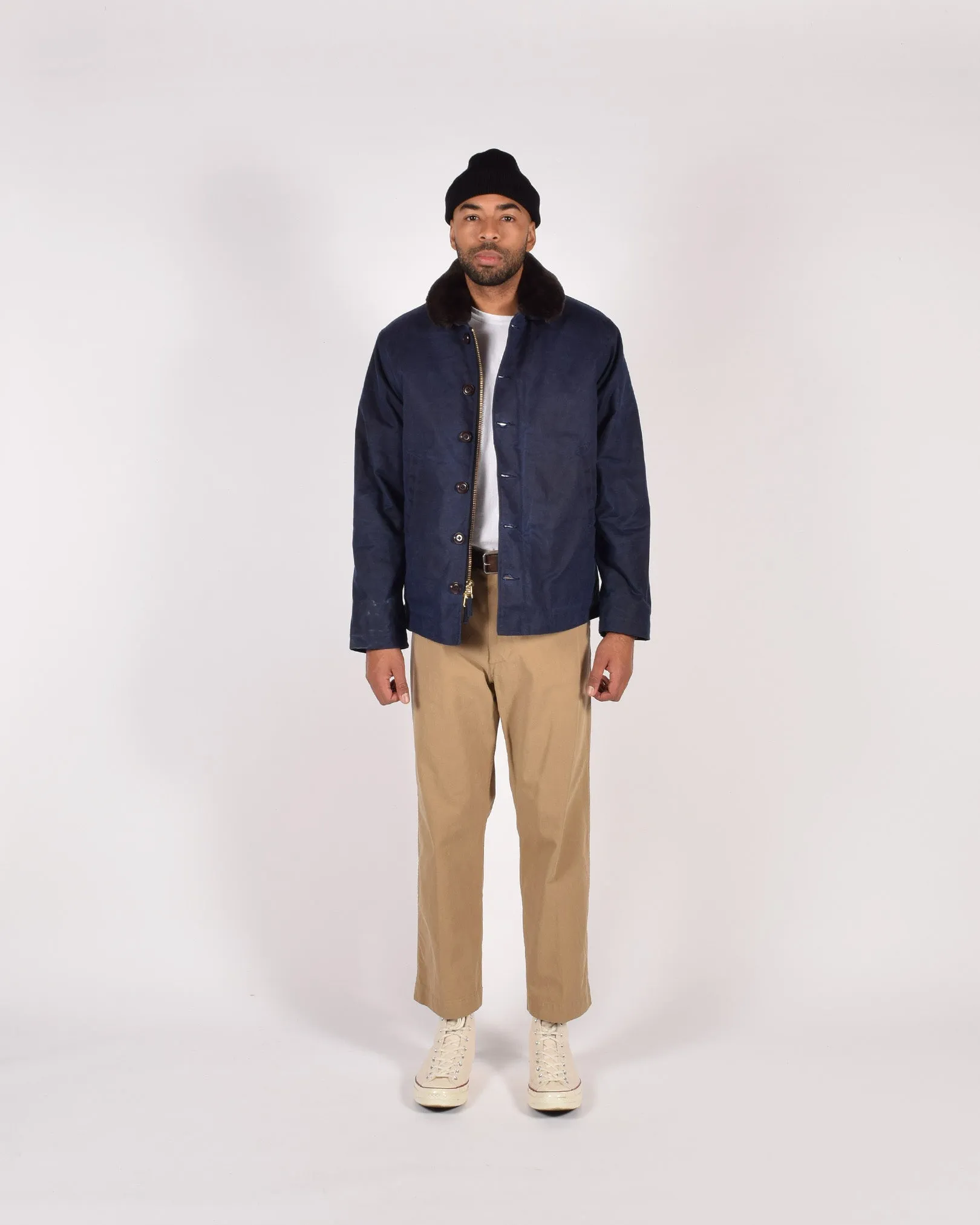 N-1 Deck Jacket - Navy / Brown sold by Dehen 1920 product image thumbnail 5