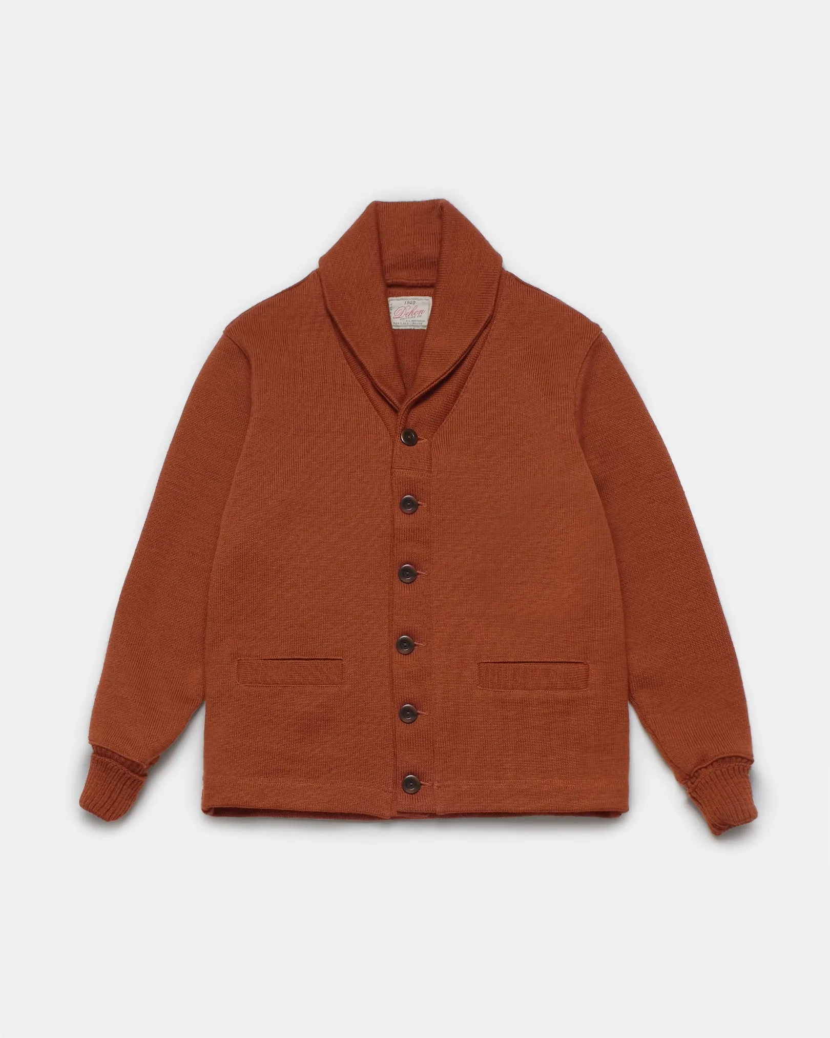 Shawl Sweater Coat - Burnt Orange sold by Dehen 1920
