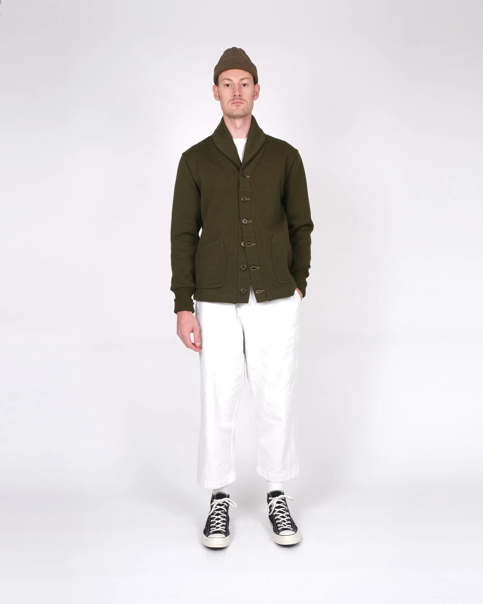 Shawl Sweater Coat 2.0 - Loden sold by Dehen 1920 product image thumbnail 2