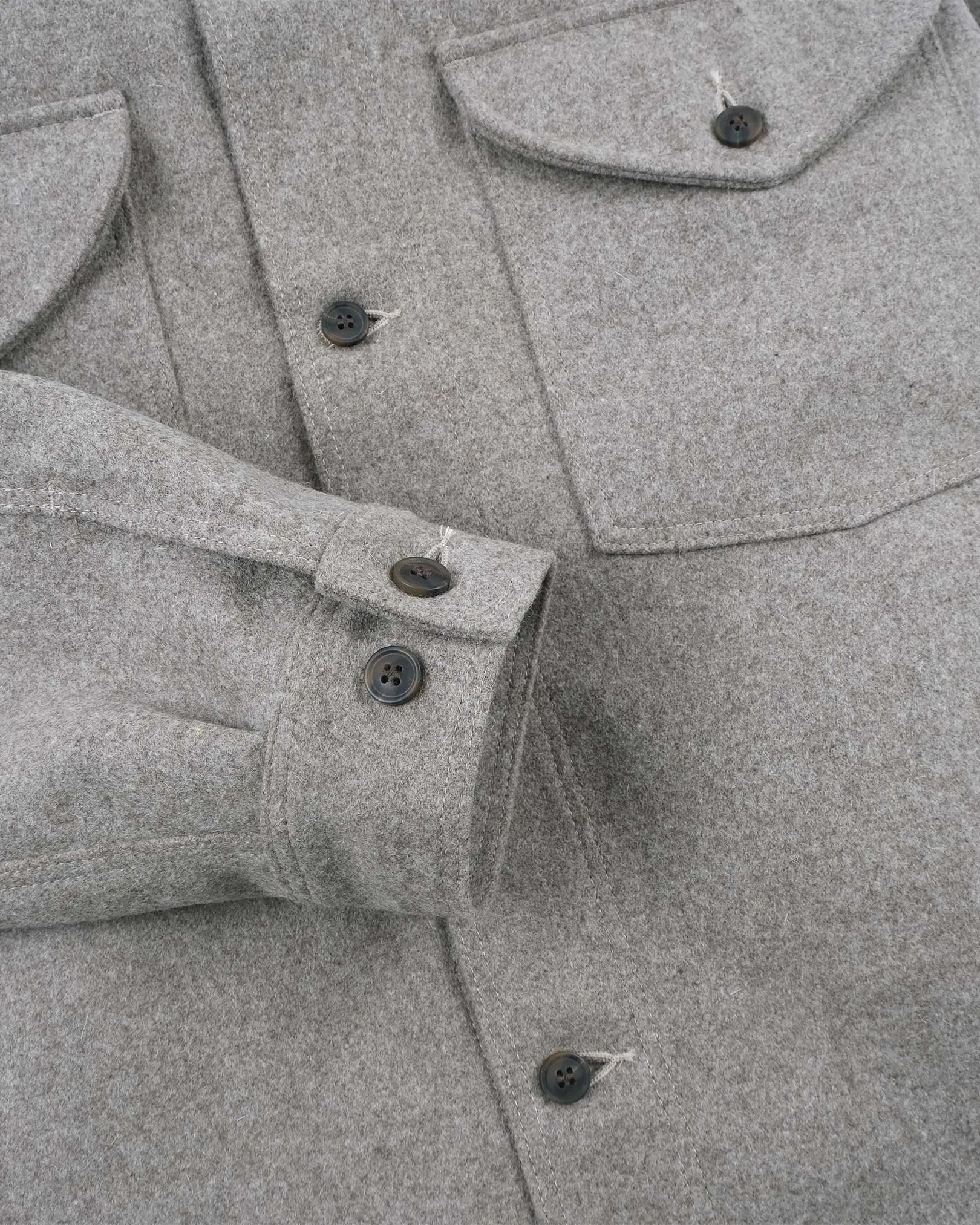 Skyline Overshirt - Oatmeal Melton sold by Dehen 1920 product image thumbnail 3