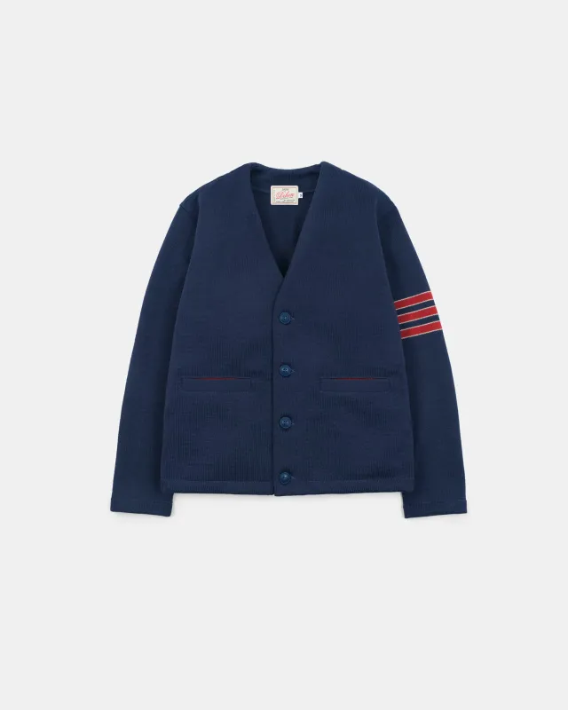 Slouchy Varsity Cardigan - Centennial Blue sold by Dehen 1920
