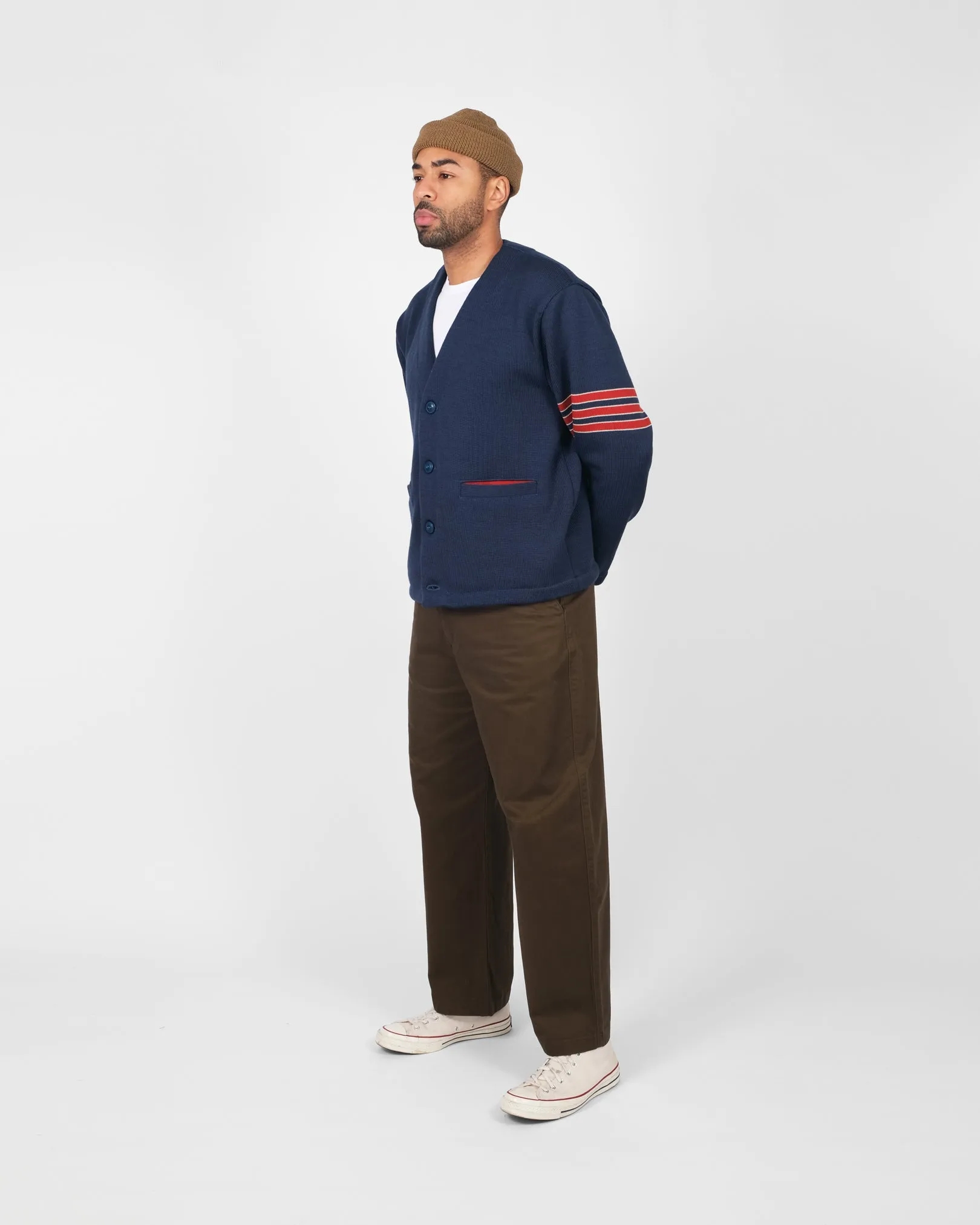 Slouchy Varsity Cardigan - Centennial Blue sold by Dehen 1920 product image thumbnail 3